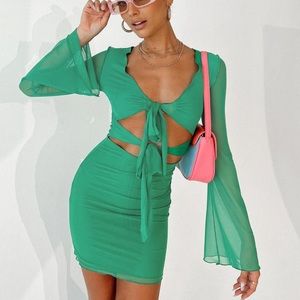 Princess Polly Baewatch mini green dress